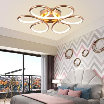 China European Modern Indoor Decorative Flower Flush Mount Gold Flush Mount Led Ceiling Light Bedroom Living Room for sale