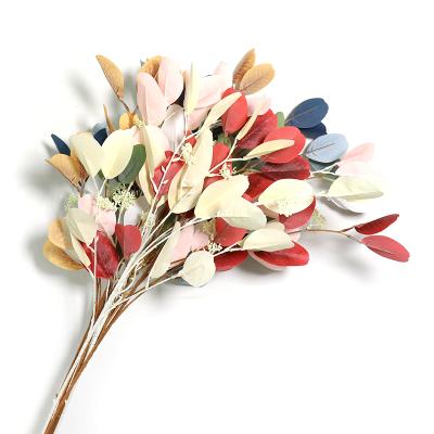 China Modern Artificial Eucalyptus Leaf Branch Eucalyptus Apple Leaf Plant Office Decoration Flower Arrangement for sale