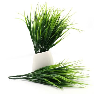 China Modern Outdoor Artificial Greening Wheat Grass Shrub Stem Plant Garden Porch Plastic Artificial Decoration for sale