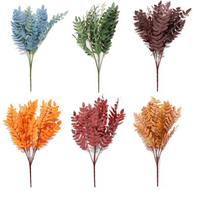 China Modern Wholesale Artificial Plastic Plant Wall Decoration Artificial Leaf Bouquet Willow Plants for sale