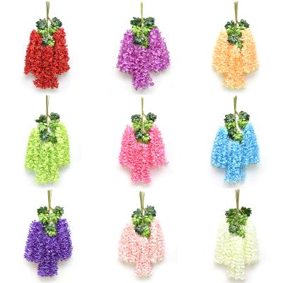 China Modern high quality artificial flower vine simulation wisteria flower branch ceiling hanging silk decoration for sale