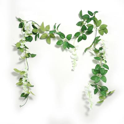 China Modern High Quality Artificial Rayon Wisteria Flower Vine Decoration Wedding Arch Hanging Living Room Party Decoration for sale