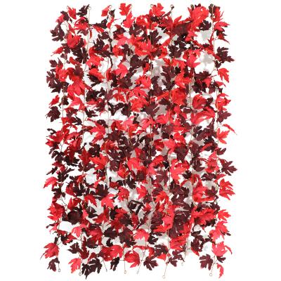 China Modern Artificial Autumn Maple Leaf Vine Vine Plant Red Wedding Leaf Plant 180cm Garden Vine Home Decoration for sale