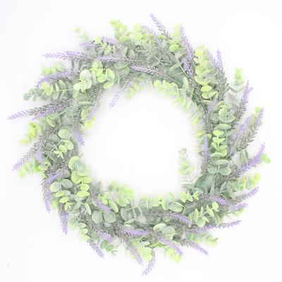 China Factory/Europe Artificial/Simplicity Lavender Wreath Plastic Hanging Garland Door Knocker Decoration Artificial Garland for sale