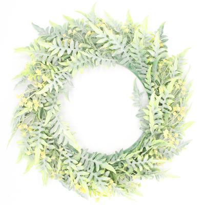 China Artificial Plant/Europe/Artificial Realistic Leaf Plant Hot Sale Simplicity Door Wreath Tropical Hanging Artificial Wreath Decoration for sale