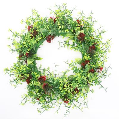 China Factory/Europe artificial/cheap artificial plants simplicity sale leaf wreath wall decoration wedding wreath tropical handmade arch decoration for sale