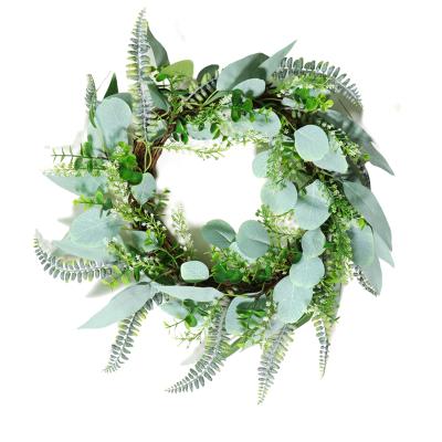 China Factory/Europe Artificial/Simplicity Custom Artificial Plastic Home Decor Tropical Leaf Wreath Christmas Leaf Wreath for sale