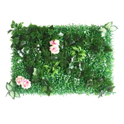 China Modern Artificial Ivy Plant Wall Green Fence Fence Boxwood Panel Trader for sale