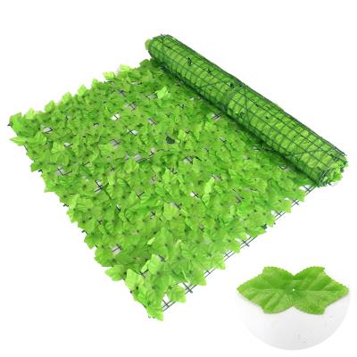 China Modern artificial plastic leaf garden decoration simulation ivy leaf fence green plant wall artificial ivy fence for sale