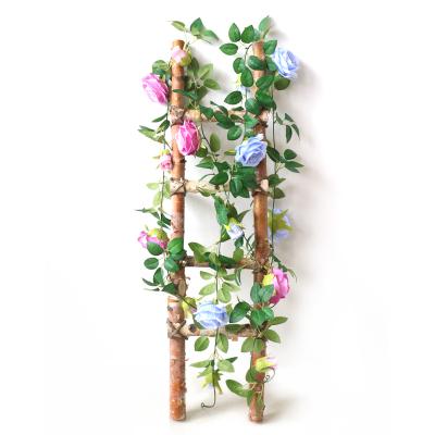 China Background Wall Green Artificial Rattan/Vine Home Decoration/Holiday/Valentine's Day/Wedding 2.25m Multicolor Artificial Plastic Rose Leaf Garland for sale