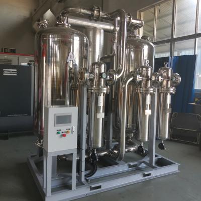 China Material of Construction Shops 1500cfm Stainless Steel Heated Desiccant Air Dryer With PLC And Dew Point Sensor for sale