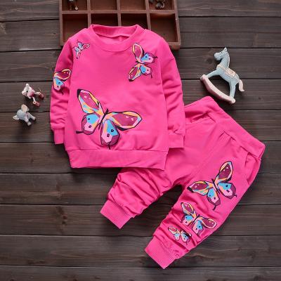 China 2019 autumn 95%Cotton boutique teenagers set up girls wear clothing sport leisure suit home clothing for sale