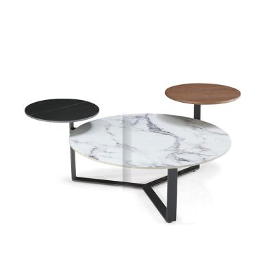 China Save Space Coffee Tables Set Iron With Paint Modern Design Furniture Black Tea Table for sale