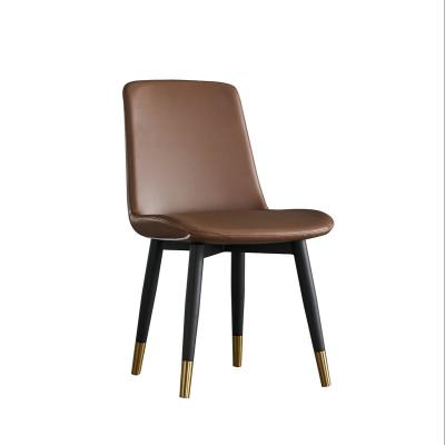 China Modern Furniture Light Luxury Cheap Wooden Legs Foshan Leather Upholstered Dining Chairs for sale