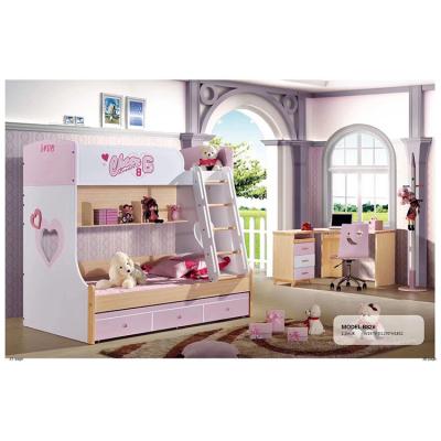 China Princess Children Bedroom Furniture Colorful Modern Bunk Beds Set Pink Bedroom Furniture Set For Girls for sale