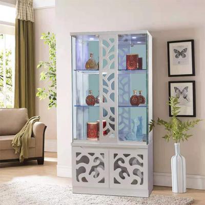 China Modern Design Modern Hot Selling Wooden Wall Wine Cabinet With Glass Rack for sale