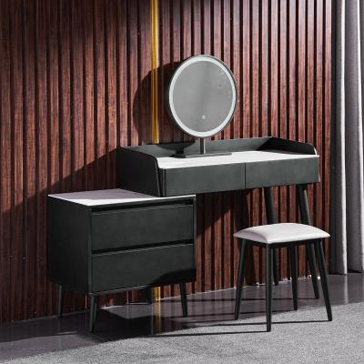 China Modern European Makeup Table Bedroom Dressing Table With Mirror And Modern Stool Storage Dresser for sale