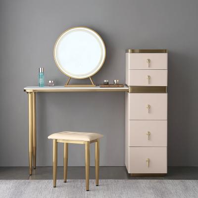 China Modern Nordic Simple Light Luxury Bedroom Furniture Dressing Table Set Girl Makeup Table With Mirror Cabinet Dresser for sale