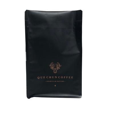 China 250g Matt Finish Black Zip Coffee Pouches Recyclable High Quality Lock Roast Bag Soft Packaging for sale