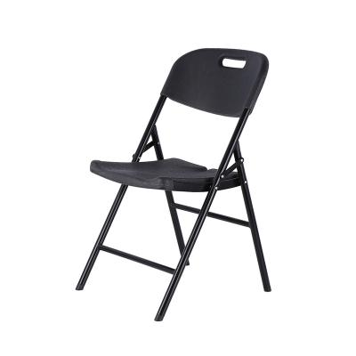 China Foldable Black Plastic Outdoor Folding Rest Chair PP Steel Lightweight Park Chair for sale