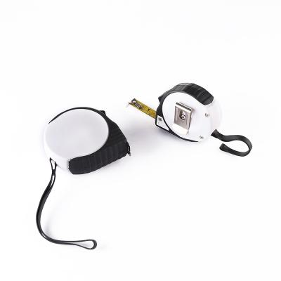 China Black And White Measuring Tools Big Size Steel Tape Measure 7.5Mx25MM With Rubber Strap for sale