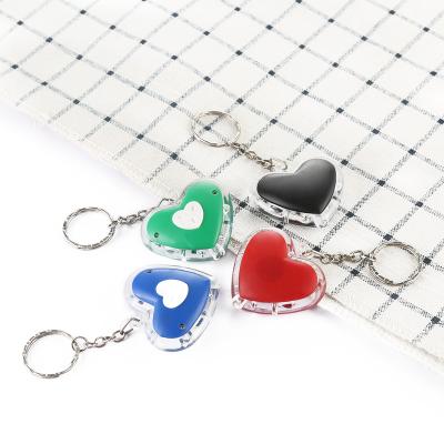 China Promotion Gift Color Optional Heart Shape New Design LED Keylight Flashlight Key Chain For Promotion Gift for sale