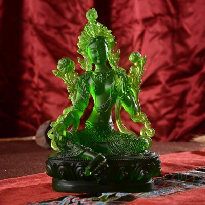 China China New Green Tara Guanyin Kwan im Buddha Crystal Esoteric Buddhism High Quality for sale