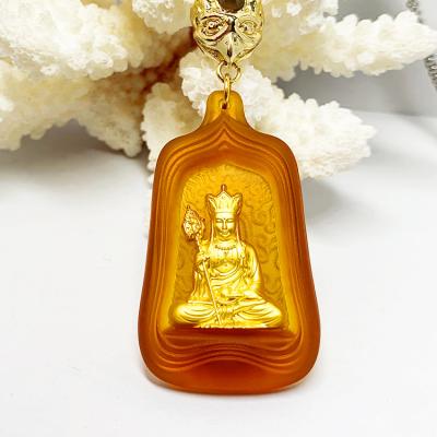 China China Temple Tourism Brand Crystal Beaded Necklace Dizang Ksitigarbha Hot-selling Bodhisattva Buddhism Pendant Amulet for sale