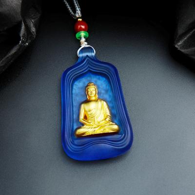 China Creative Style Colored Crystal Glass Religion Medicine Buddha Buddhism Pendant Charm China Factory Wholesale New for sale