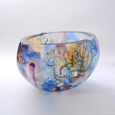 China Manufacturer China Treasure Bowl 2002 Crystal Liuli Business Gifts Fengshui decoupage for home decor for sale