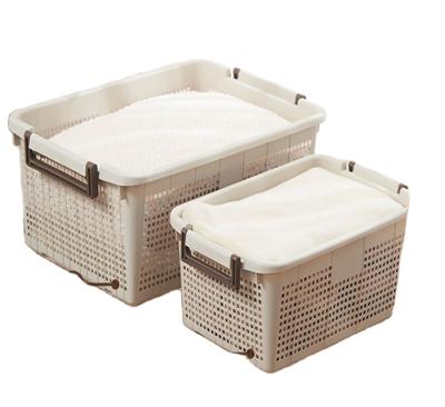 China Multifunctional Plastic Portable Large Capacity Basket Storage Food Kitchen Household Storage Basket Viable Clothing Storage Box pp for sale