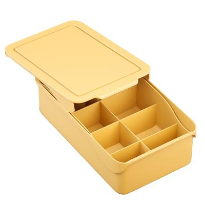 China Wholesale High Quality Home Stored 2 Layer Printed Small Cabinet Set Of Multilayer Desktop Storage Box for sale