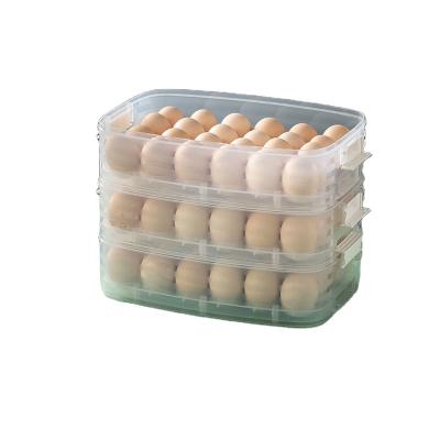 China High Quality Plastic Transparent Freeze Egg Bin Storage Freshness Keeping Kitchen Fresh Storage Box With Handle for sale