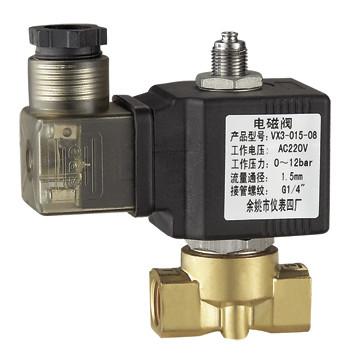 China 24VDC 3 Way Small Solenoid Valve Direct Acting Fuel Solenoid Valve NO 1 / 4 