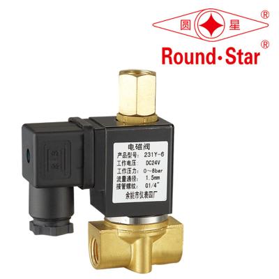 Cina Elettrovalvola a solenoide d'ottone di 3 modi mini, elettrovalvola a solenoide a 1/8 pollici 12VDC 24V in vendita