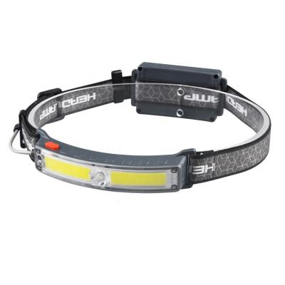 China 2022 New Design Camping Cob Beam Elastic Headband Light Headlamp Rechargeable Smart Wide Sensor Headlamp for sale