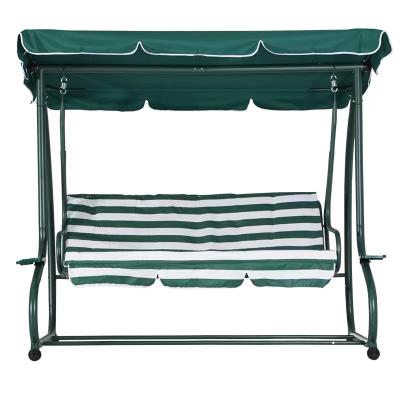 China Traditional Outdoor Home Furniture Series Green And White Stripe Design Affordable Rocking Chair Swing for sale