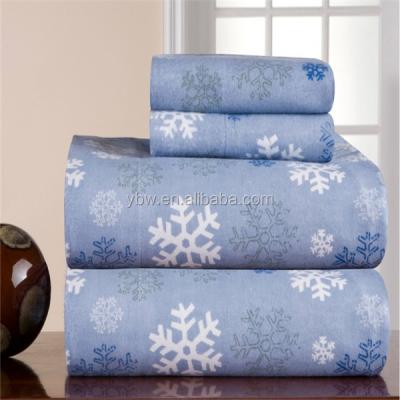 China Disposable Heavy Snowflake Printed Fleece Sheet Blanket, Full for sale