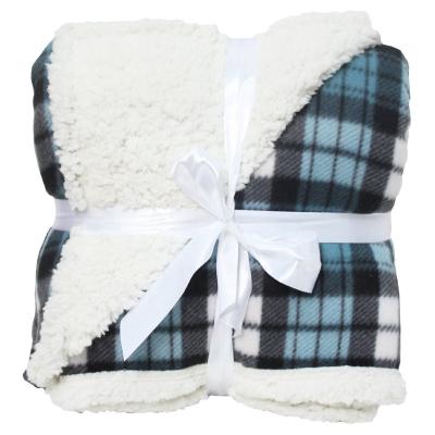 China Disposable Home Fashions Winter Sherpa Plaid Shear Thick Throw Blanket Printing Design Fleece Blanket for sale