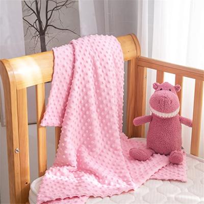 China Reversible Anti-Static Double Layer Super Soft Warm Bubble Dotted Fleece Baby Blanket Newborn Nursery, Stroller And Throws Tummy Time 75X100CM for sale