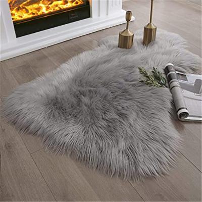 China Best Price Soft Fuzzy Carpet Customized Shape Animal Skin Faux Fur Blanket Washable For Bedroom Floor for sale