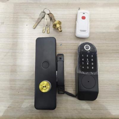 China Either-Or: IP65 Fingerprint Door Lock Keypad Card App Or WIFI Remote Control Rim Smart Electric Lock App Invisible Waterproof Outdoor Door Lock for sale