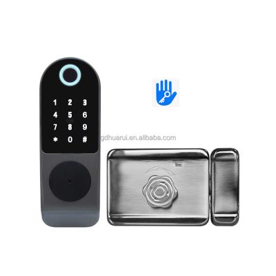 China Huarui TTLock App Card Key Apartment Door Lock Smart Waterproof Rfid Apartment With Password for sale