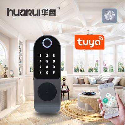 China Huarui ttlock ttt lock tuya app external wifi available biometric electronic fingerprint rfid readeris card biometric remote control digital door lock for sale