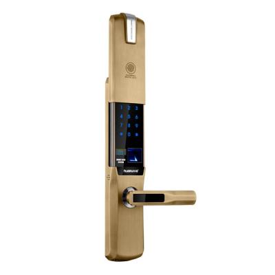 China Apartment Huarui HR801 wifi biometric smart home wooden password door lock for sale