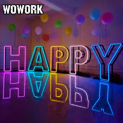 China WOWORK Fushun Waterproof Metal Frame Lighted Sign Led Wedding Love Light Letters For Birthday Party Supplies for sale