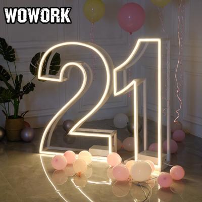 China WOWORK Waterproof LED Lighted Marquee Sign Metal Alphabet Letter Bulb Wall Steel Frame Letters Numbers For Sale for sale