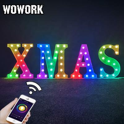 China 2021 WOWORK Fushun waterproof hot sale handmade customize circus vintage font marquee letter lights to support decoration wedding for sale