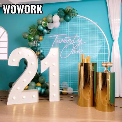 China 2021 WOWORK Round Arch Party Wire Mesh Wall Waterproof White Circle Backdrops For Other Wedding Decoration Wedding Supplies for sale