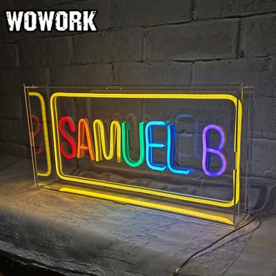 China 2021 WOWORK Fushun Custom Acrylic Box Wall Decoration Store Home Art RGB 12v Neon Lights For Kids Bedroom for sale